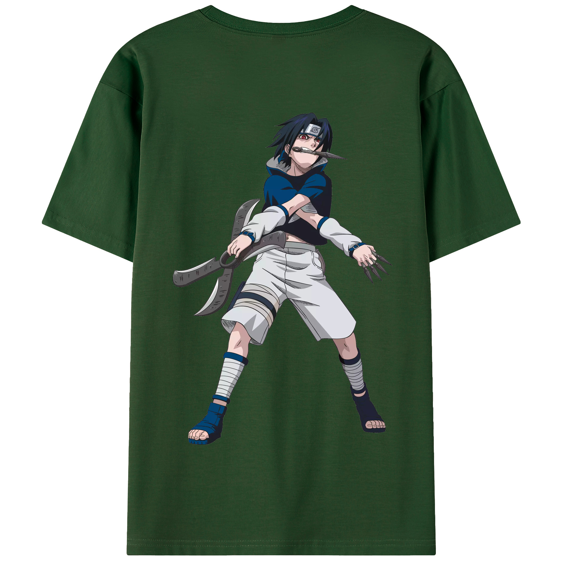 （画像用） NARUTO -ナルト- うちは サスケ Uchiha Sasuke 綿100％半袖Tシャツ（背面プリント）